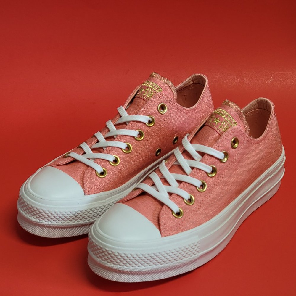 Converse Women's CTAS Ox Lift Platform 560675C  Pink/Driftwood/White - Picture 12 of 12